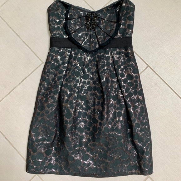 NWOT BCBGMaxAzria Black Jacquard Cocktail Dress - Picture 5 of 8
